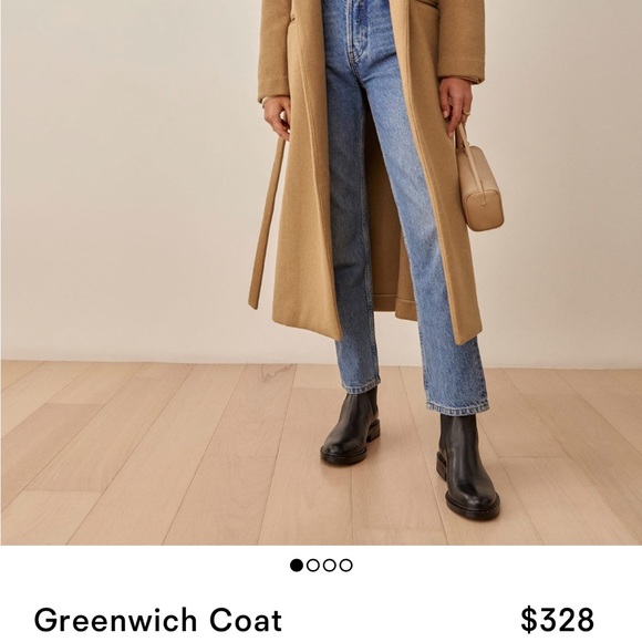 Reformation Greenwich Coat in Camel - Picture 2 of 6